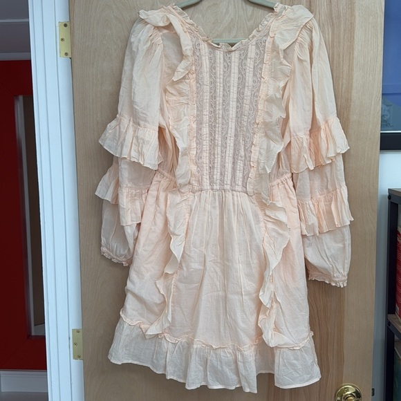 NWT Happy x Nature Ruffled Peach Dress Size S (feminine summer spring) - Picture 3 of 12